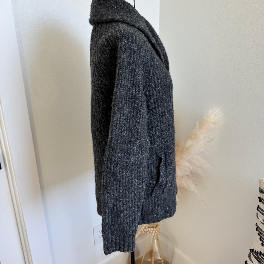 Marine Layer Maurice Merino Wool Blend Shawl Cardigan - Charcoal Gray Unisex- M - Picture 5 of 11